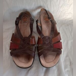 Earth Spirit Sandals Strappy Size 9 Leather Earth Tones Flats